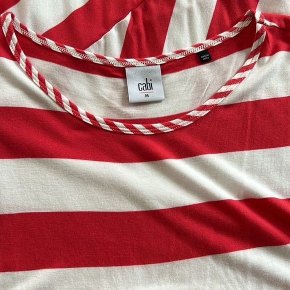 Cabi Asymmetrical Stripe Sleeveless Shirt - Picture 4 of 5